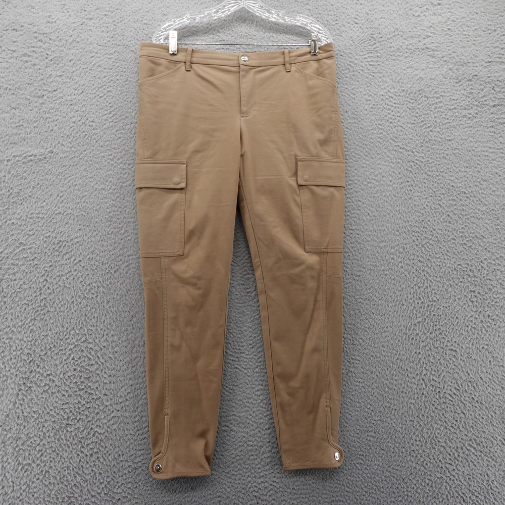 Ralph Lauren Equestrian Cargo Pant 10 Brown Women Mid Rise Stretch Breeches LRL*